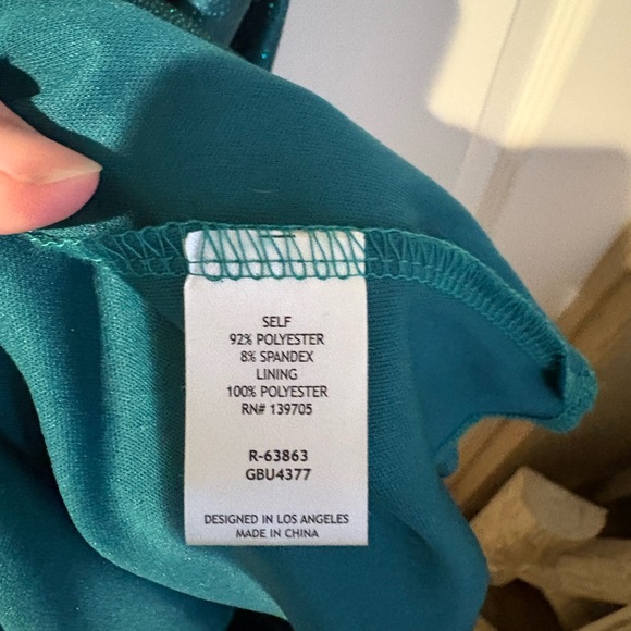 Honey and Rosie Sparkling Green Ruched Midi Dress - Picture 4 of 8